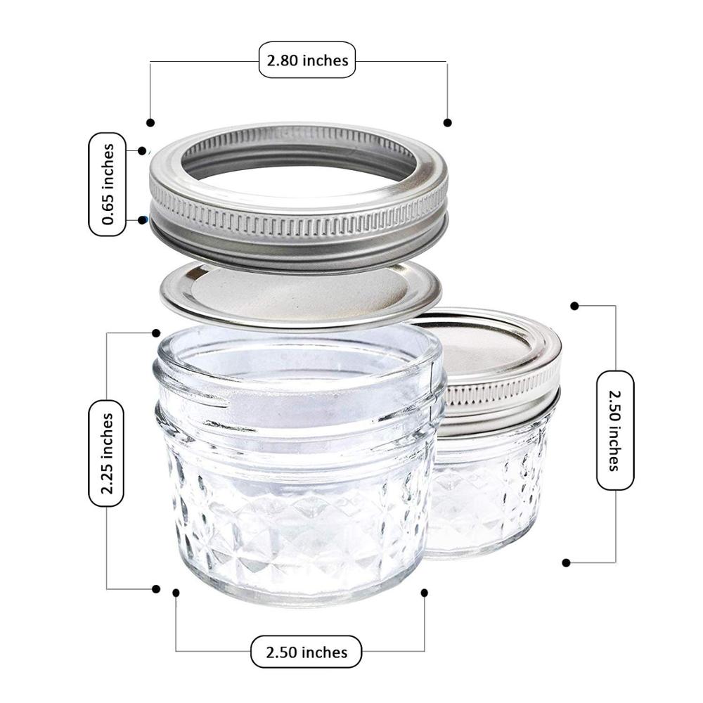 Mini mason glas krukke 4 oz ( ca. 113.4 ml)- lille glas krukke med låg