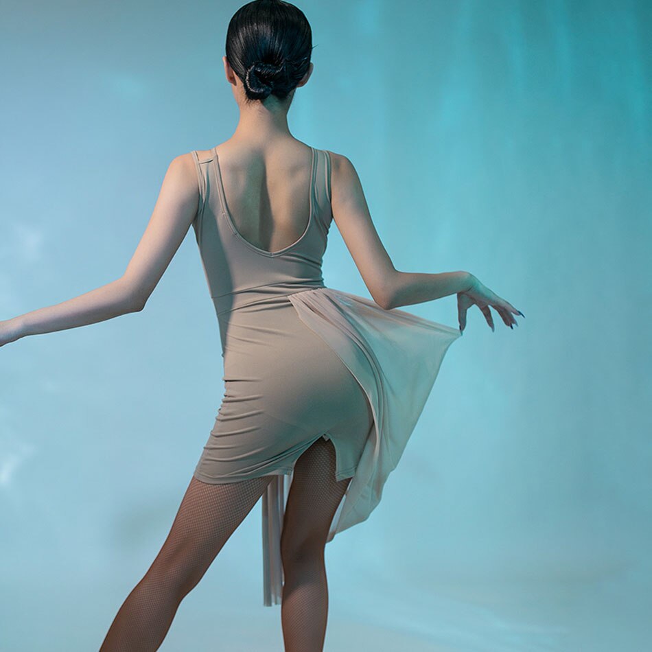 Latein tanzen Kleid Frauen V Nacken nackt zurück Latein tanzen Spitzen für Ballsaal Samba Tango chacha Tanzen Performamnce L9668