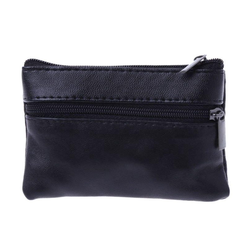 Bløde mænd kvinder kort mønt nøgleholder lynlås læder tegnebog pose taske pung