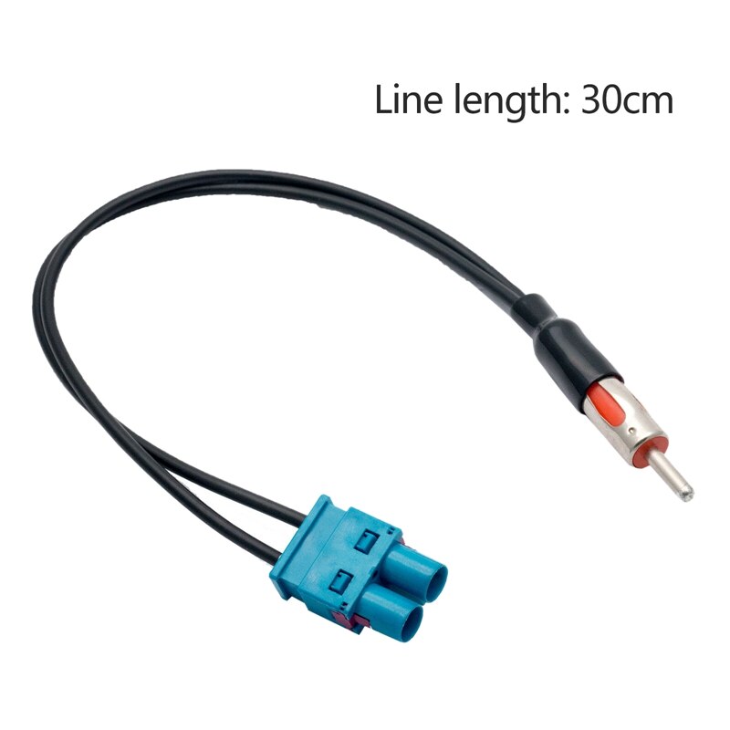 2 fakra  to 1 din am fm radio antenne adapter kabel passer til ford bmw 12v 30cm