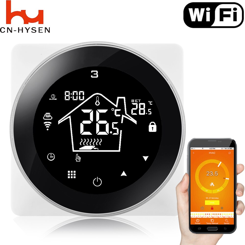 HY312-WIFI Ronde Slimme Thermostaat Met Grote Touch Screen Elektrische Vloerverwarming Wifi Contral Met Tuya,Alexa