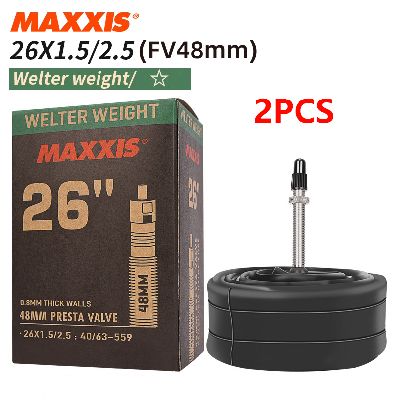 2PCS MAXXIS WELTER WEIGHT Bicycle Inner Tube 26/27.5/29 Inner Tube Of Mountain Bike Road Bike AV(SV) FV(PV) Origina Inner Tube