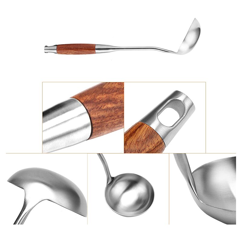 2 Stainless Steel Kitchen Utensils Set, 304 Stainless Steel Wok Spatula and Spoon Set