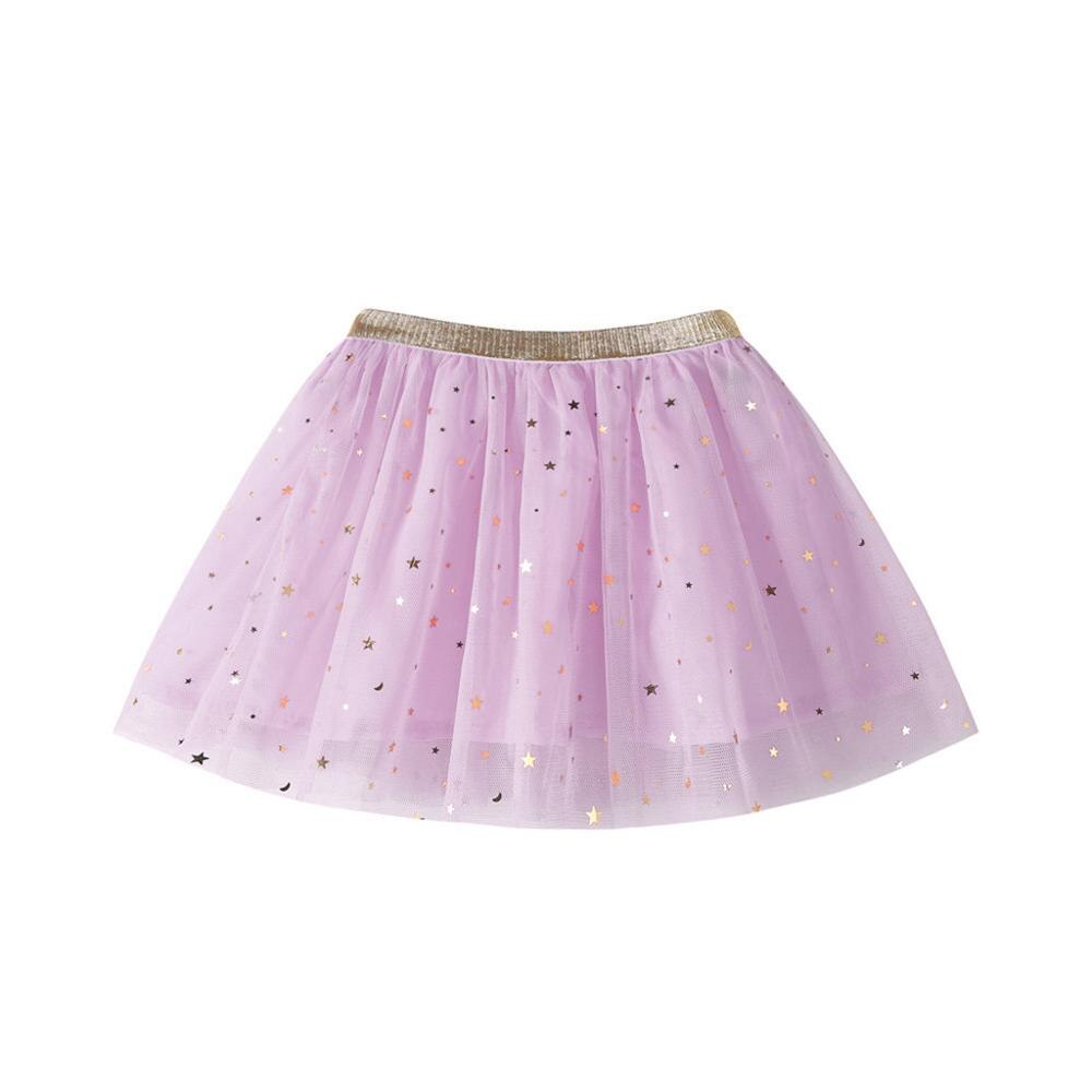 Bébé enfants filles princesse étoiles paillettes fête danse Ballet Tutu jupes vêtements d'été pour fille fleur enfants: Purple / 24M