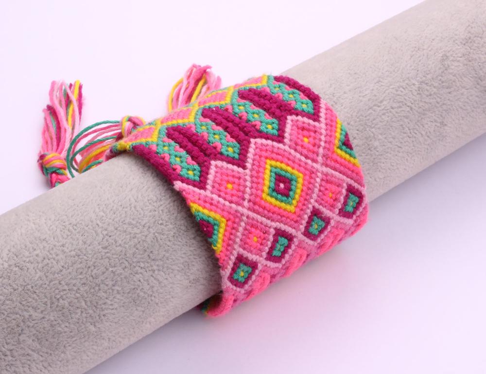 Pulsera de la Amistad tejida a mano para hombre y mujer, brazalete bohemio Hippie de 6cm de ancho, con borlas, para playa y verano