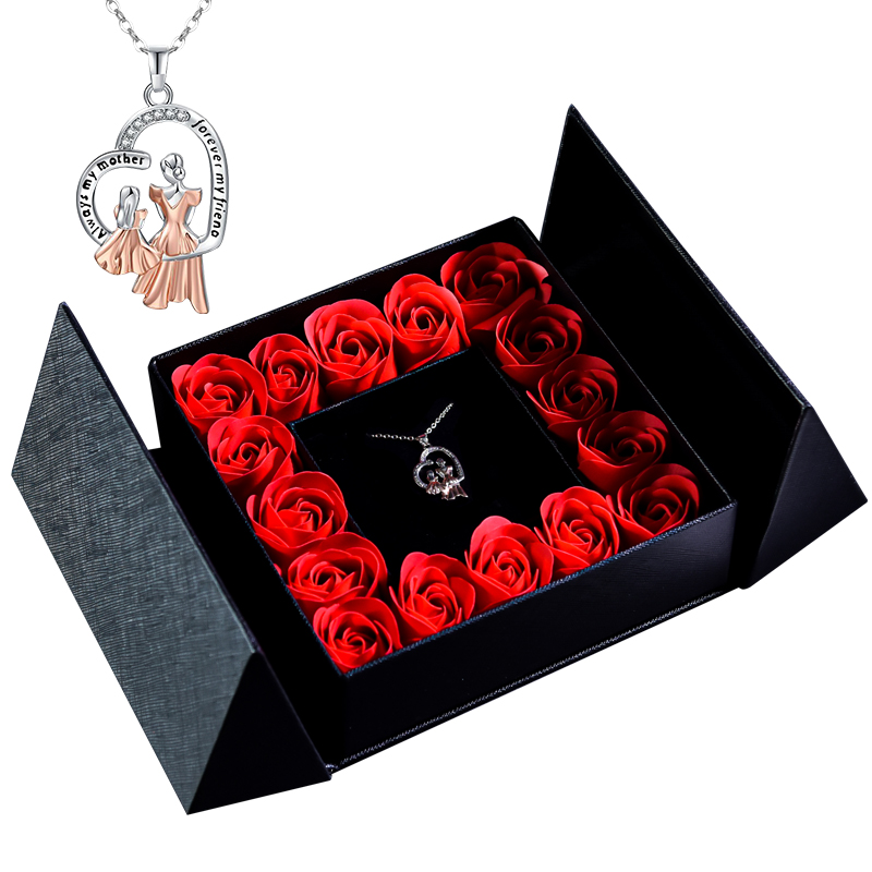 Cadeaus voor vrouwen Sieraden Hanger Ketting/w Zeep Eeuwige Roos Geschenkdoos Moederdag Ketting Sieraden Huwelijksverjaardag: Platinum Plated
