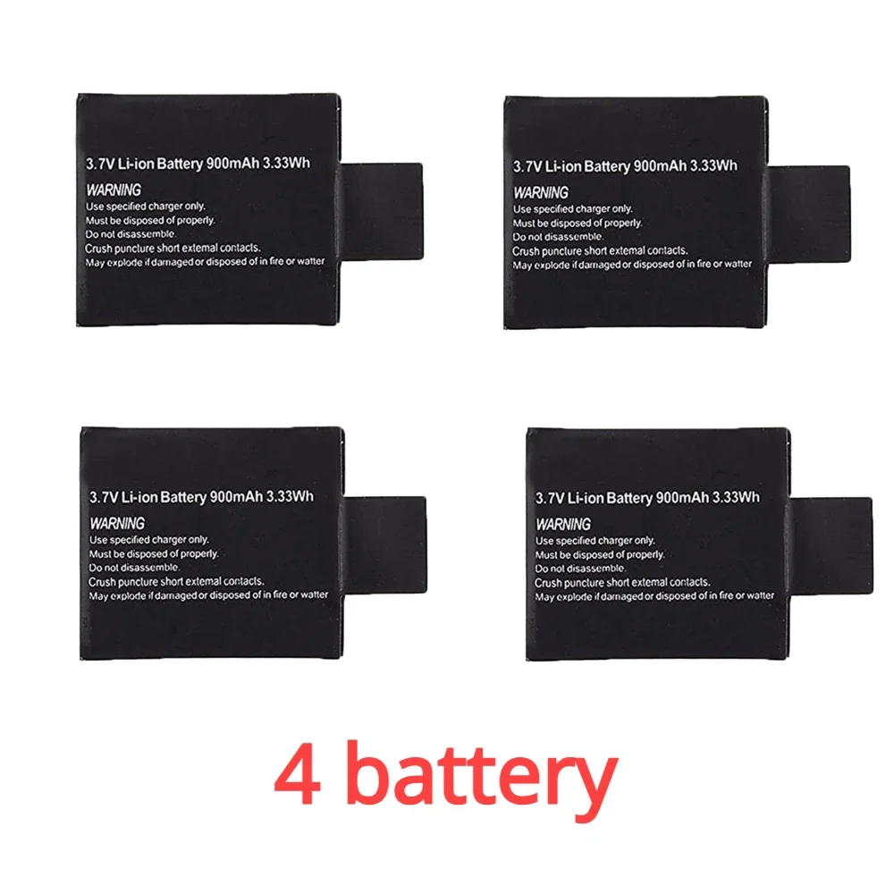 Batería de iones de litio recargable de 3,7 V y 900mAh para SJ4000 SJ5000 SJ6000 WIFi SJCAM cámara de acción deportiva DV SJ batería dedicada: RED
