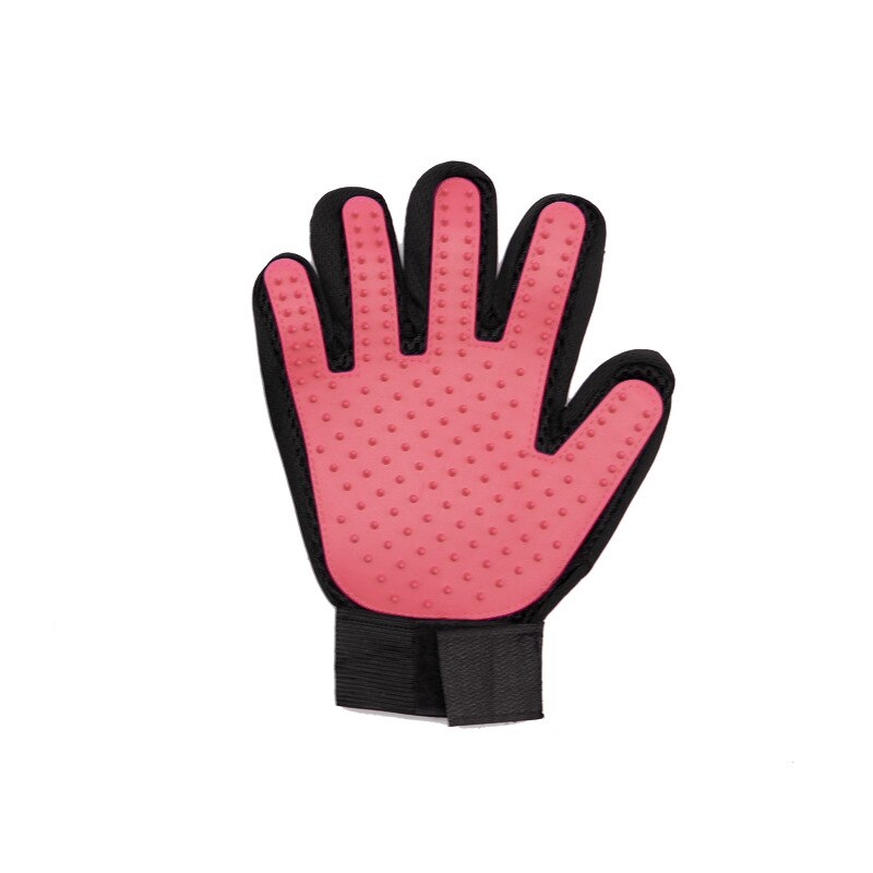 Pet Grooming Glove Cats Dogs Massage Silicone Glove Pets Hair Removal Mitts Comb For Cat Dog Grooming Pets Cleaning Gloves: pink / right hand