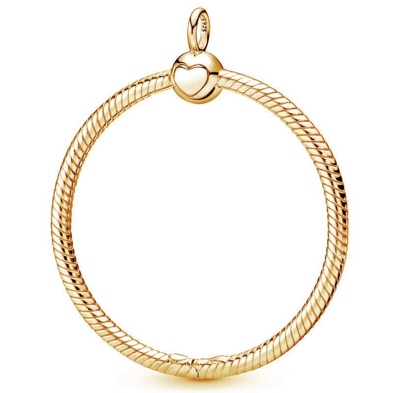 Abalorio de plata esterlina 925, accesorio con forma de corazón, pequeño, mediano, grande, corona con cuentas O colgante, compatible con pulsera Popular, joyería artesanal: 9