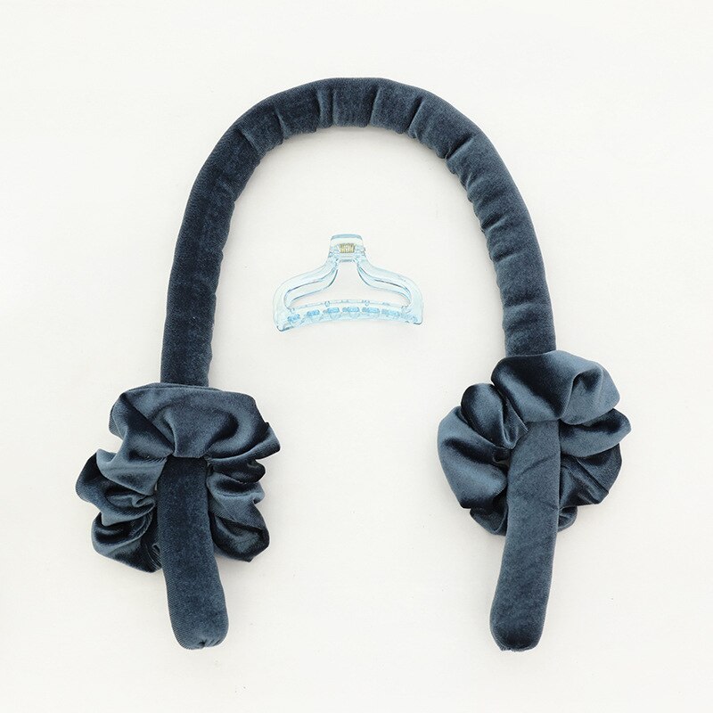 Bigoudi sans chaleur pour cheveux, ensemble de 3 pièces de produits de beauté bouclés, fer à friser en velours, outils de coiffure magiques: Grey