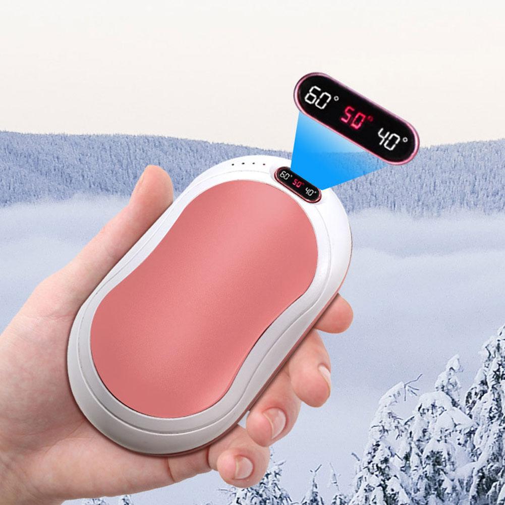 10000mAh Hand Warmer USB Power Bank Portable Electric Pocket Hand Warmer Digital Display Flashlight Christma with Cloth Bag