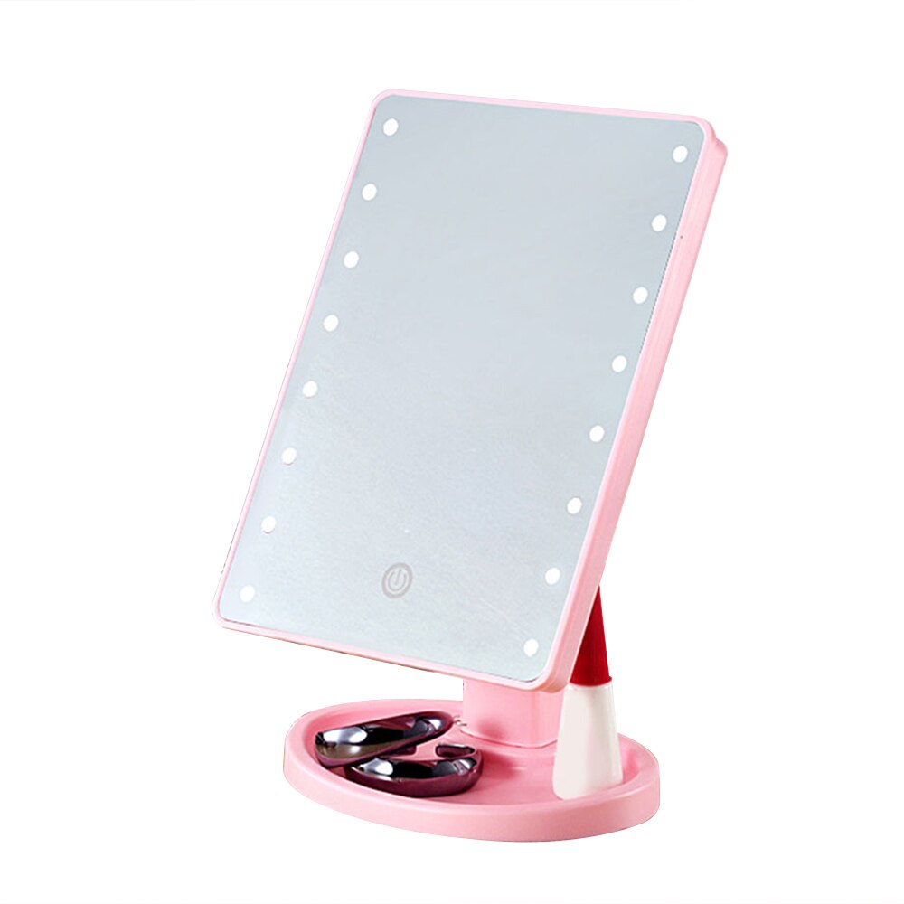 Nuevos Espejos de maquillaje profesionales de LED iluminados con luz LED ajustable 16/22 espejos de pantalla táctil para maquillaje de belleza J19: Pink
