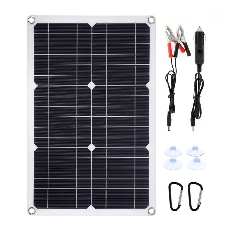 100W 12V Solar Panel Kit Single/Dual USB Port Off Grid Monocrystalline Module with 30A Solar Charge Controller