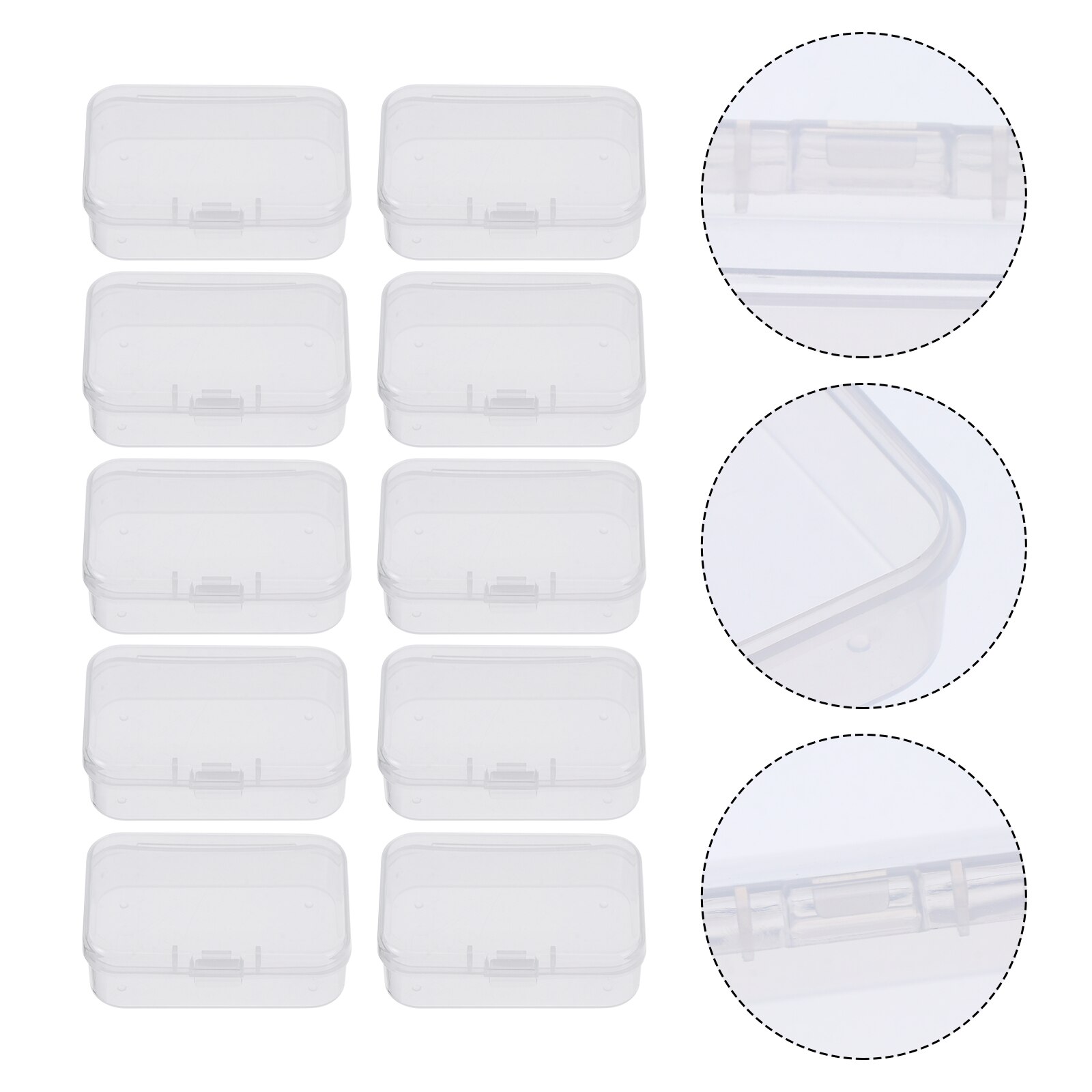 10 Pcs Accessories Storage Containers Plastic Storage Boxes (Transparent)