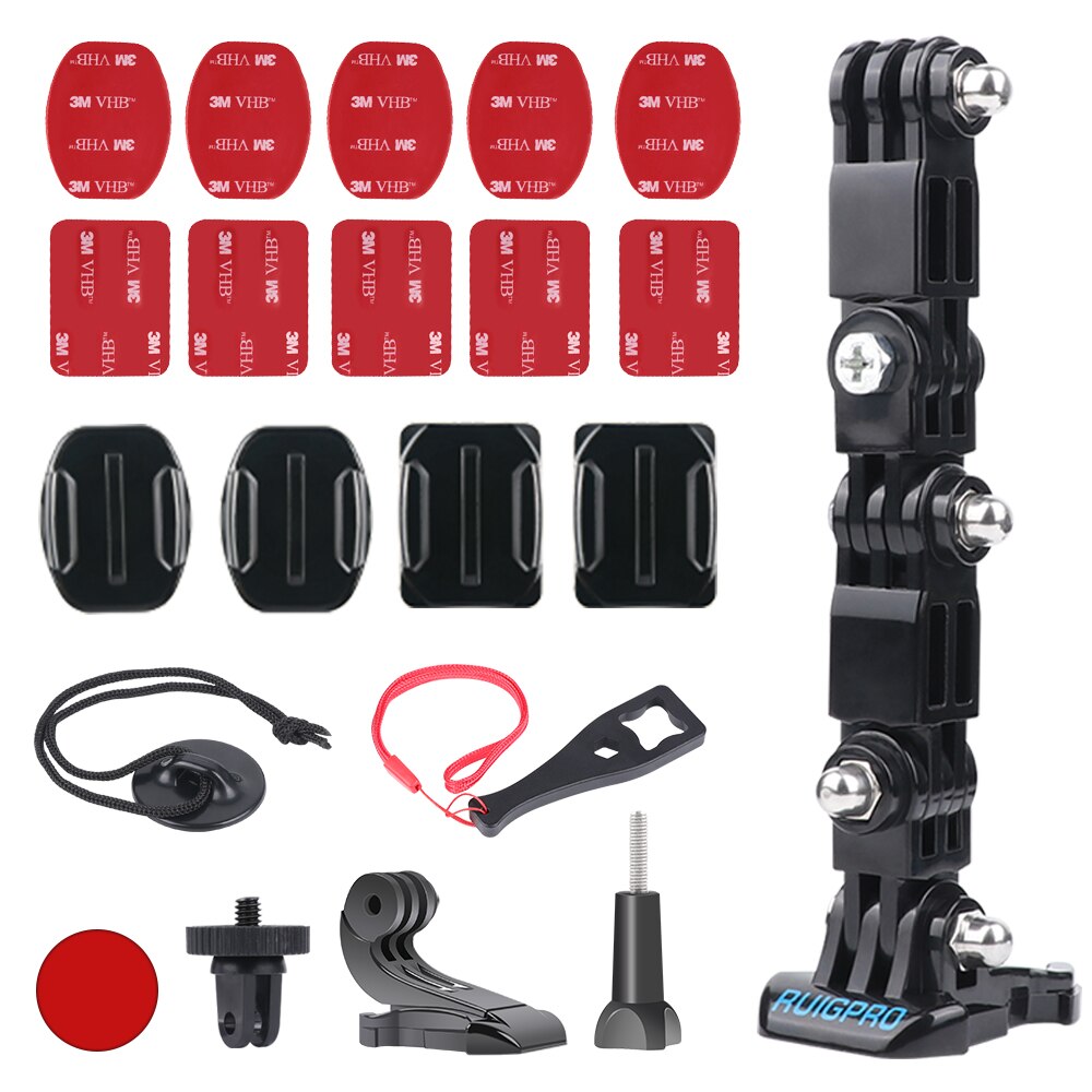 Adaptador de montaje de soporte frontal y lateral para casco, reducción de ruido y viento, esponja a prueba de viento para GoPro Hero 9/8/7/6/5, accesorio negro para Go Pro: Bracket package