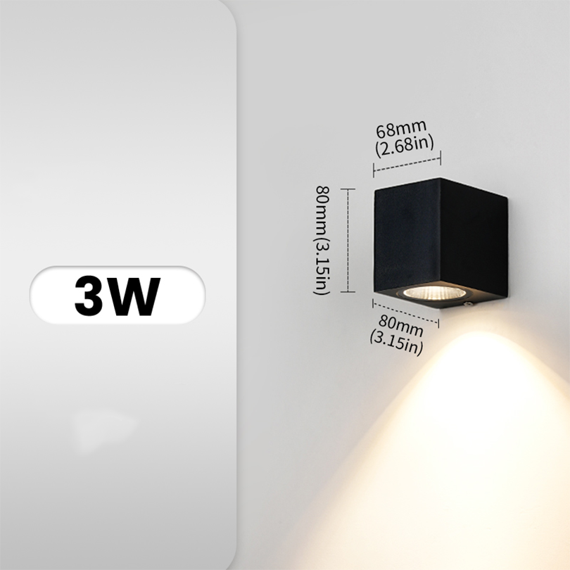 LED-Wandleuchten für Höhle Innen- und Außenbereich, IP66, wasserdicht, nach oben und unten, 6 W, LED-Wandleuchte, oberflächenmontiertes LED-Licht für Höhle Garten, Veranda: veränderbar / 6w