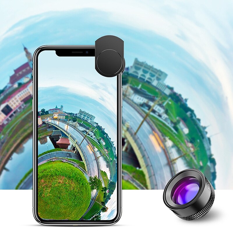 4-In-1 Draagbare 180 ° Fisheye + 120 ° Groothoek + 20X Macro + 2.0X Teleconverter lens Kit Met Clip Voor Mobiele Telefoon