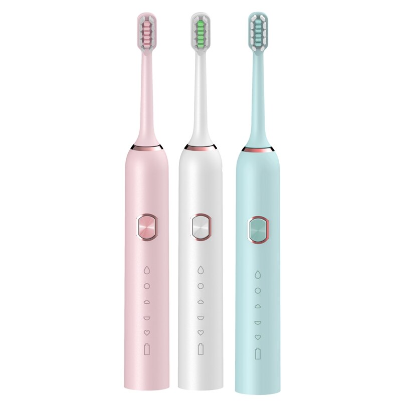 Vibration Electric Toothbrush Waterproof Smart Timer Automatic Vibration Waterproof Tooth Brush Replacement Head