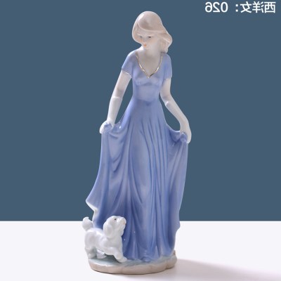 Decoración moderna para el hogar, artesanía de cerámica, figura de chica bonita, estatua, adornos europeos, vitrina de exhibición,