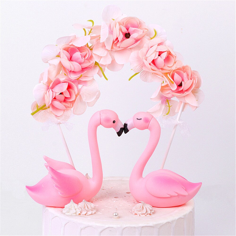 Décoration de gâteau flamant rose, 1 pièce, fournitures de fête d&#39;anniversaire, de mariage, à faire soi-même, pour la saint-valentin