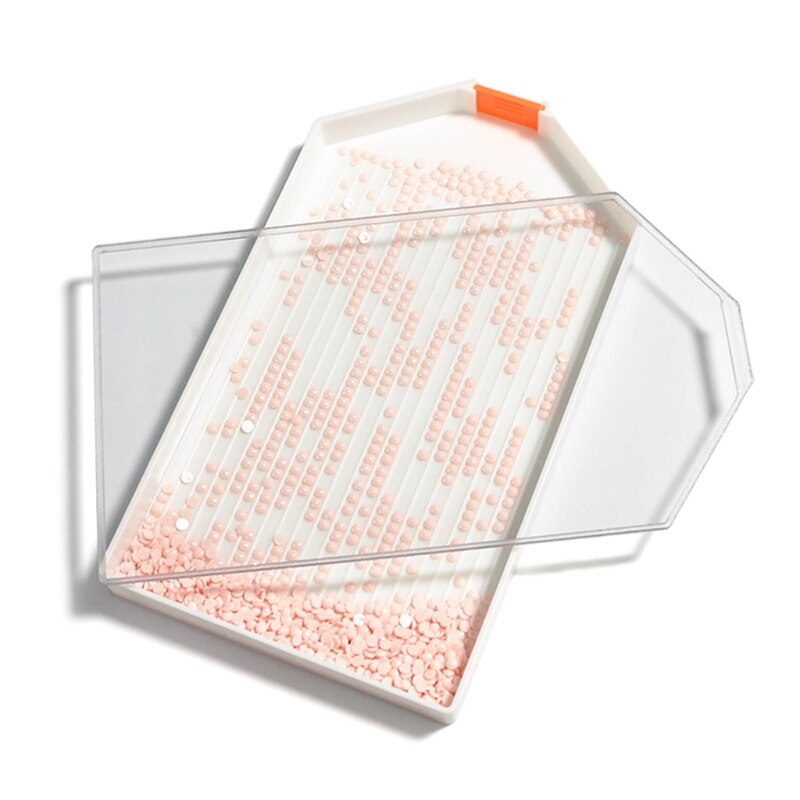 Kunststoff Perle Sortierung Tablett mit Deckel Reinigung Pinsel Diamant Strass Malerei Bohrer Platte Kreuz Stich Nagel Kunst Punktierung Werkzeug für