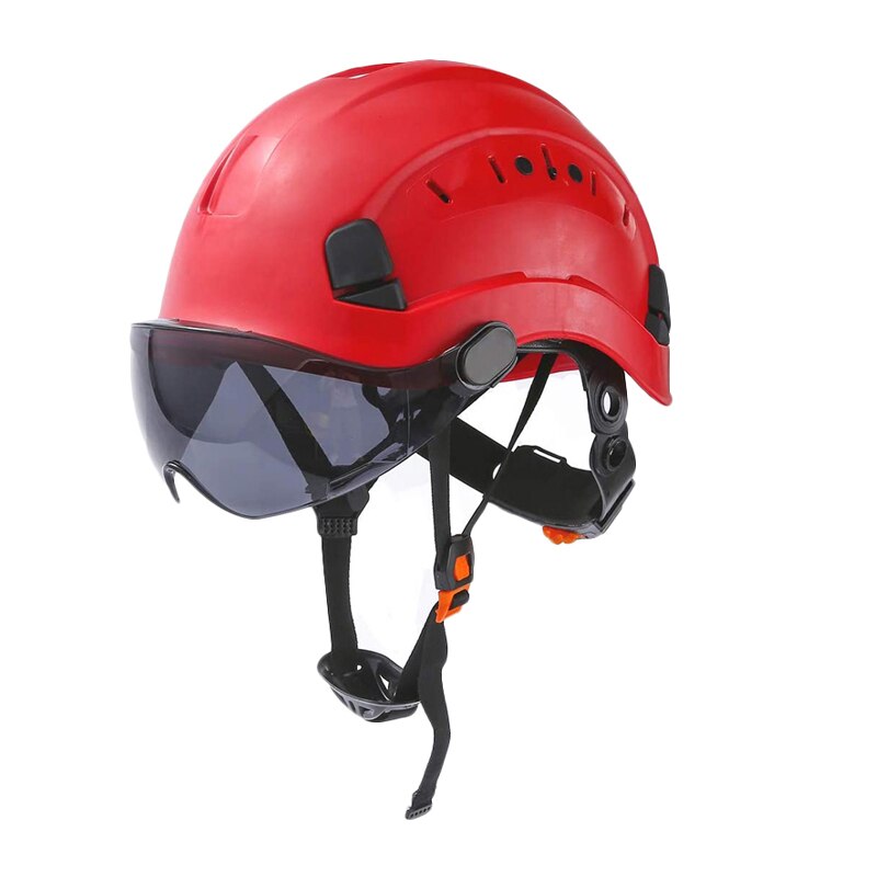 Safety Helmet With Dark Goggles Outdoor Climbing Riding Protective Helmets Working Rescue Hard Hat ABS Work Cap