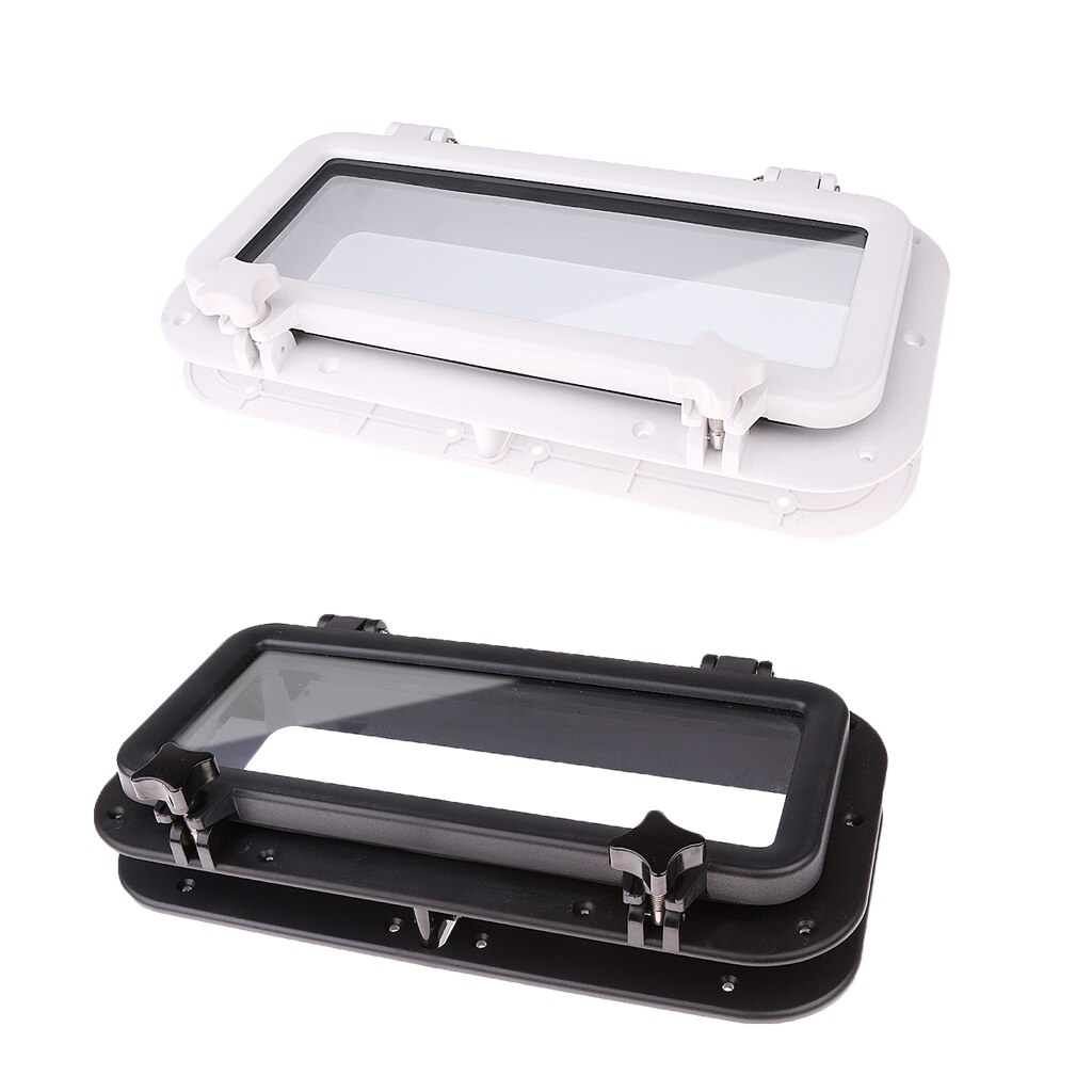 1Pcs Rectangular Porthole Window with ABS Plastic &amp; White Glass - Easy Assembly and Disassembly