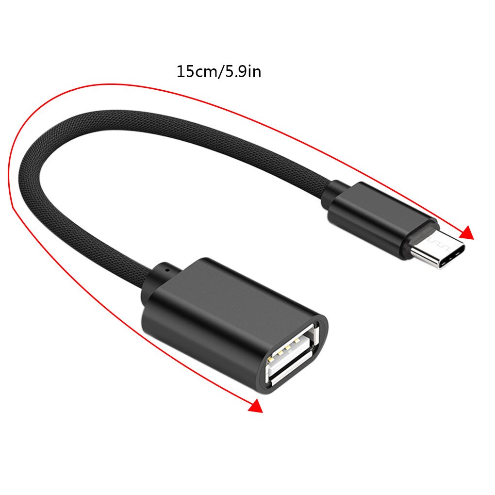 USB3.1 Otg Adapter Kabel Type-C Male Naar Usb Vrouwelijke Aluminium Connector Smart Telefoons Nylon Gevlochten Koord