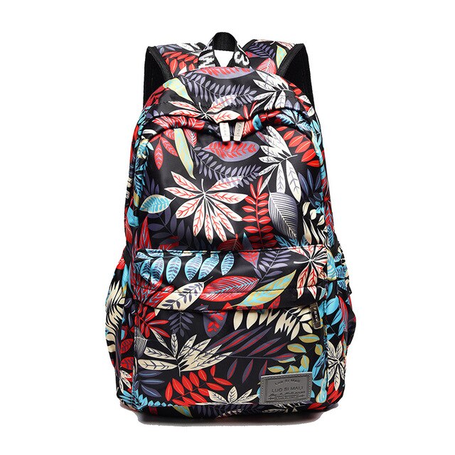 Chuwanglin Rugzakken Voor School Tieners Meisjes Tassen Mode Vrouwen Reizen Rugzak Rugzakken Leuke Animal Print Mannelijke Tas P61005: Black maple leaf