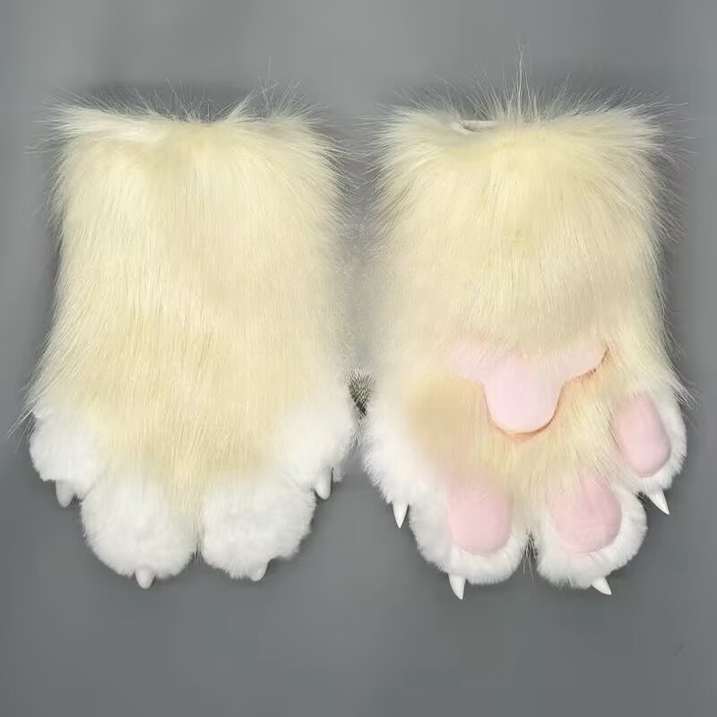 Kig fursuit kigurumi peludo animal garras unhas luvas cosplay traje wearable peludo animal pata cosplay adereços: Deep Purple