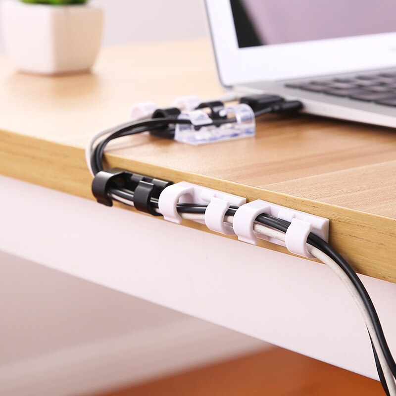 Ganchos y rieles ajustables para cables eléctricos de 20 piezas, organizador de cables de datos adhesivos de 3M, soportes de amarre, organización de almacenamiento para el hogar