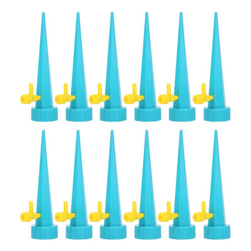 Système d'arrosage automatique d'irrigation par égouttement pic d'arrosage automatique pour plantes Kit d'irrigation par égouttement de bouteille de ménage d'intérieur de soin de fleur: 12 Blue