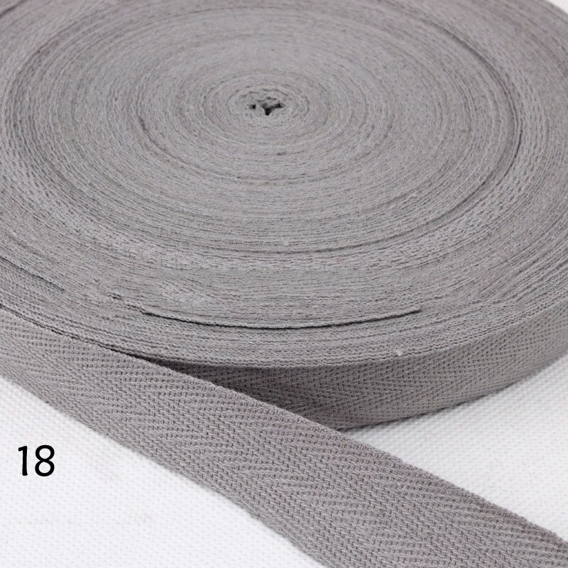 45Meters 10mm Cotton Herringbone Webbing Bias Binding Tape Bag Lable Ribbons for Wrapping Clothes Sewing Accessories DIY Craft: 18 gray