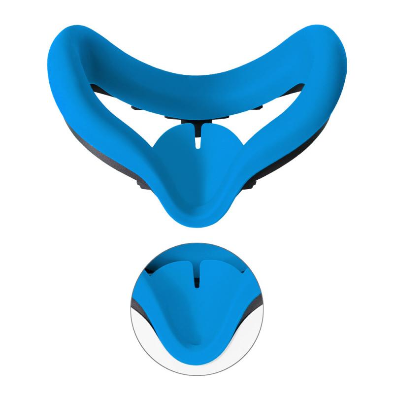 Siliconen Gezicht Cover Vervanging Oogmasker Pad Kussenhoes Voor Oculus Quest 2 Vr Case Virtual Reality Bril Accessoires: BLUE