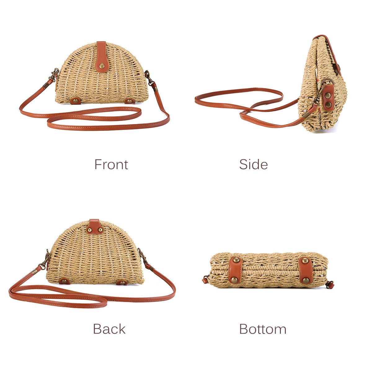 Tftp-crossbody stro tas dames stro handtas schoudertas voor strand reizen en dagelijks gebruik
