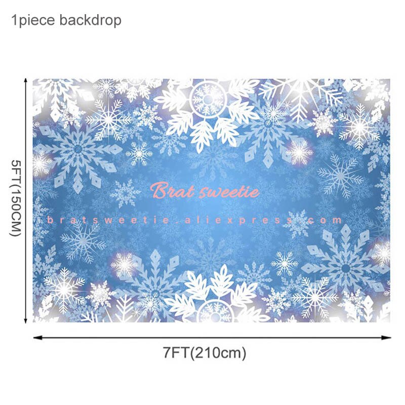 Isdronning prinsesse fest snefnug baggrund til fotografering vinyl baggrund vinter fødselsdagsfest dekorationer børn vægindretning: Sne baggrund