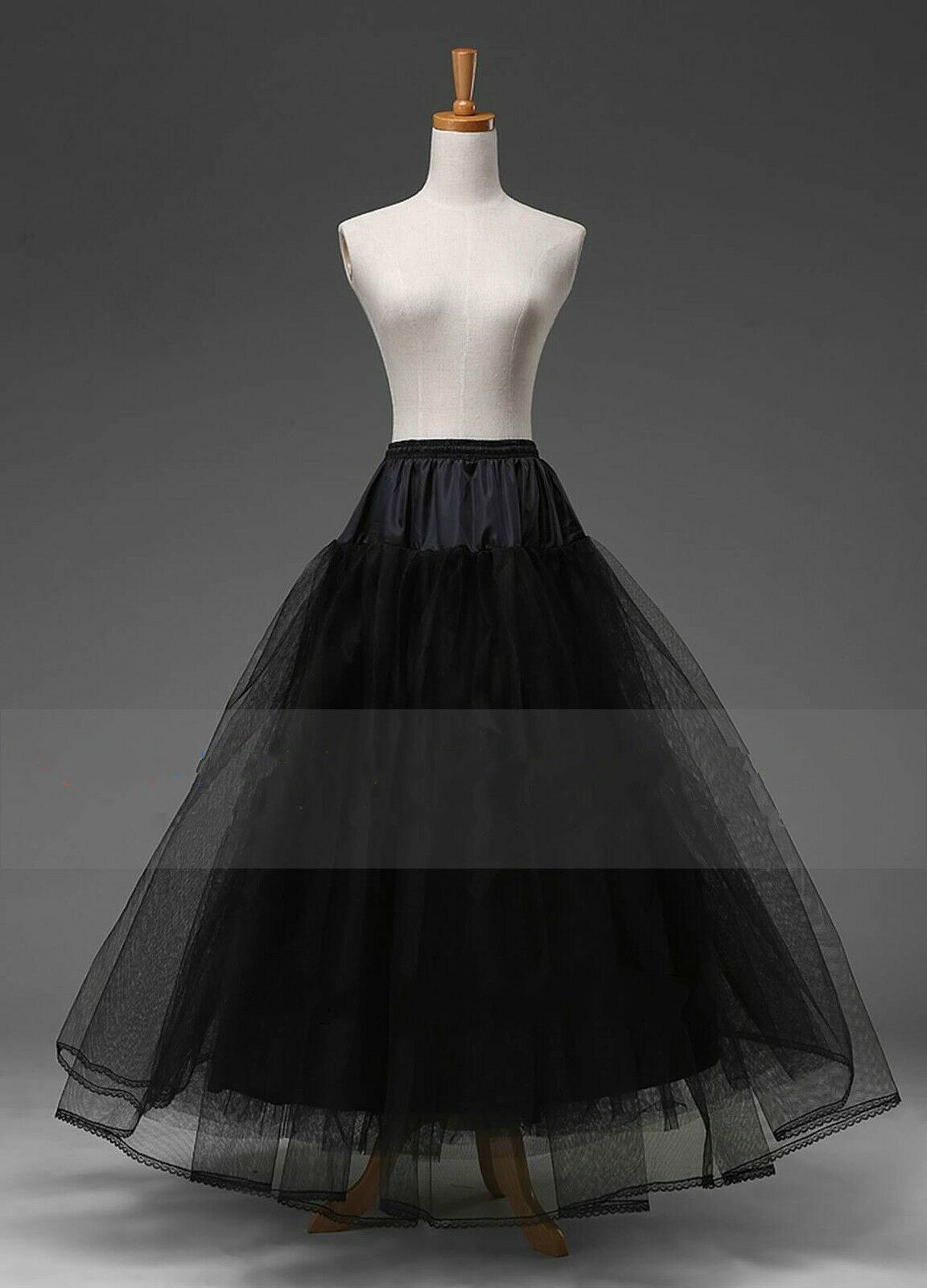Jupon Long en cerceau noir Crinoline, robe de bal, jupe sous-jupe, accessoires de mariage, Jupon de mariage,: 5