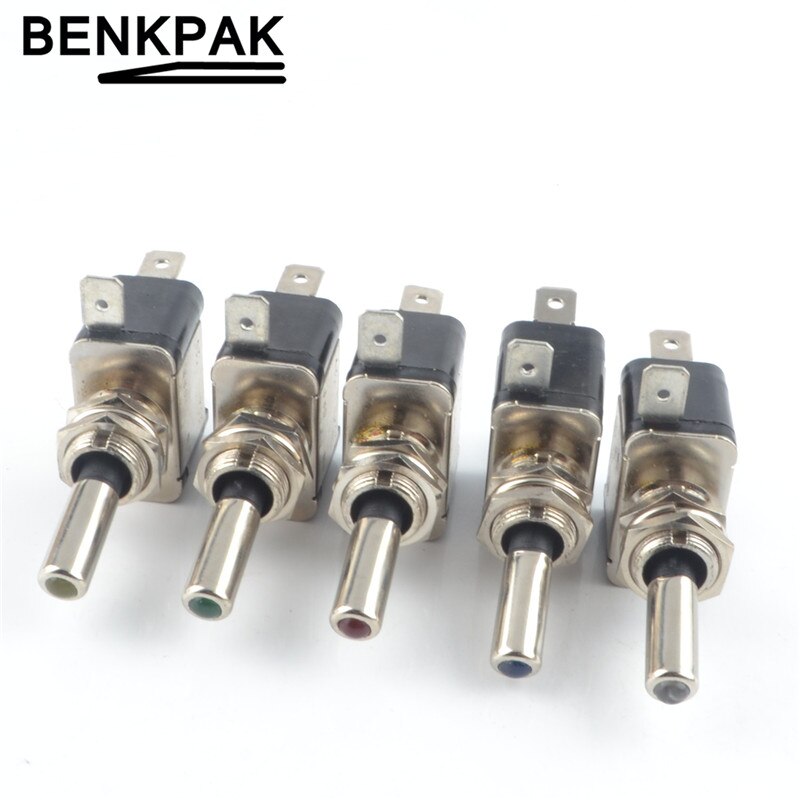 LED Illuminated On/Off Toggle Flick Switch Car Boat 12V 20A 2Pin