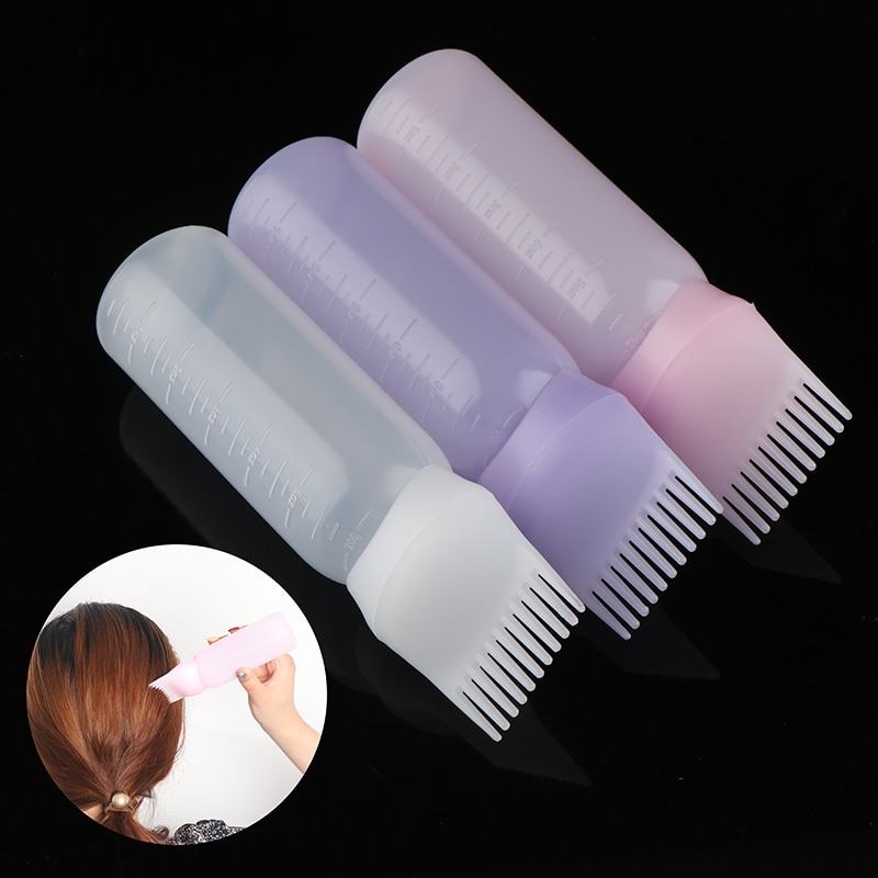 Botella de champú para teñir, bote aplicador de aceite para tinte de cabello, herramientas de estilismo, botellas de cepillo aplicador para tinte de cabello