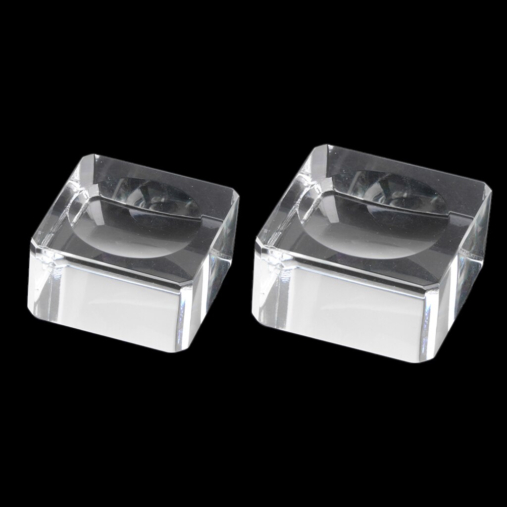 2 Pieces Clear Dimple Crystal Display Stand Holder For Crystal Ball Sphere Globe