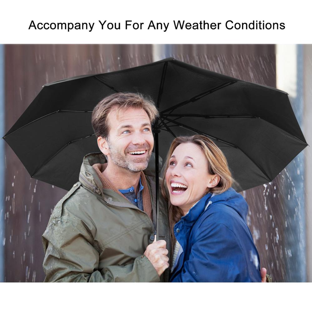 Wind Resistant Three Folding Automatic Umbrella Rain Women Auto Luxury Big Windproof Umbrellas Men Frame Windproof 10K Parasol