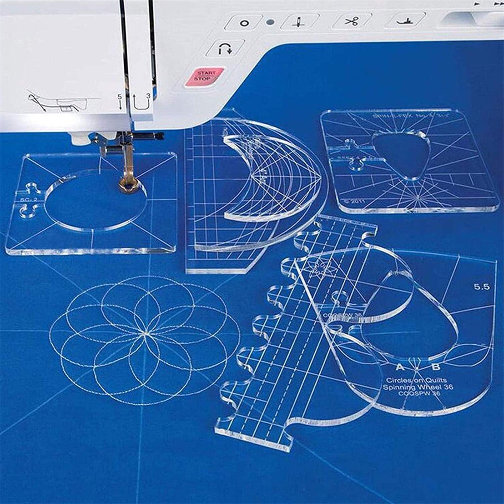 Vormige Acryl Heerser Naaien Patchwork Liniaal Multifunctionele Diy Verwerking Naaien Heerser Template Patchwork Tool