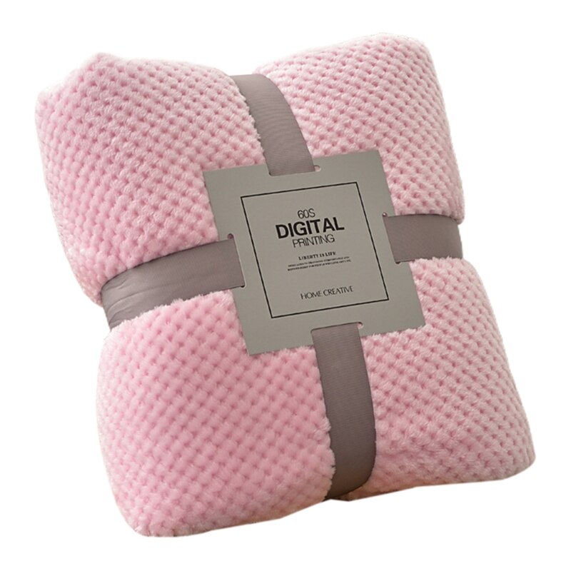 Thick Solid Color Sofa Blanket Soft Warm Plaid Mesh Flannel Blanket Breathable Quilt Home Sofa Office Simple