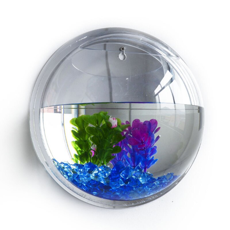 Acrylic Plexiglass Fish Bowl Wall Hanging Aquarium Tank Aquatic Pet Products Wall Mount Fish Tank for Betta fish