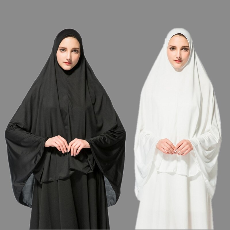 Muslimsk huva stor hijab islamiska kvinnor eid bönomantel arabiska tjejer täcka huvud dyrka huvudduk khimar jilbab bara toppen