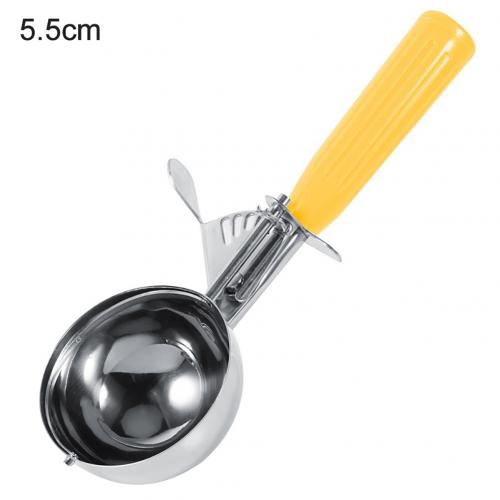 Stainless Steel Ice Cream Scoops with Plastic Handle Fruit Mash Spoon Ice Cream Ball Scoop Ice Cream Spoons Kitchen Tool: 55mm