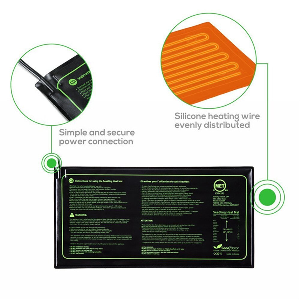 50*25cm Seedling Heating Mat Waterproof Plant Seed Germination Propagation Clone Starter Pad 110V/220V Garden Supplies