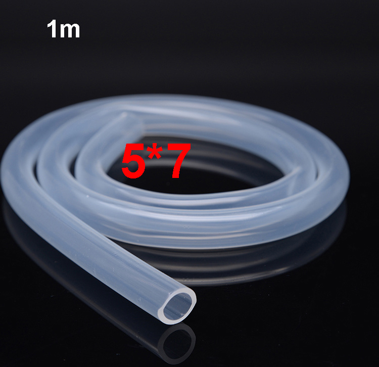 Mangueira resistente de alta temperatura 4/6/8/10/12mm id * od 1m tubo de silicone transparente silicone borracha unscented produto comestível: 5x7