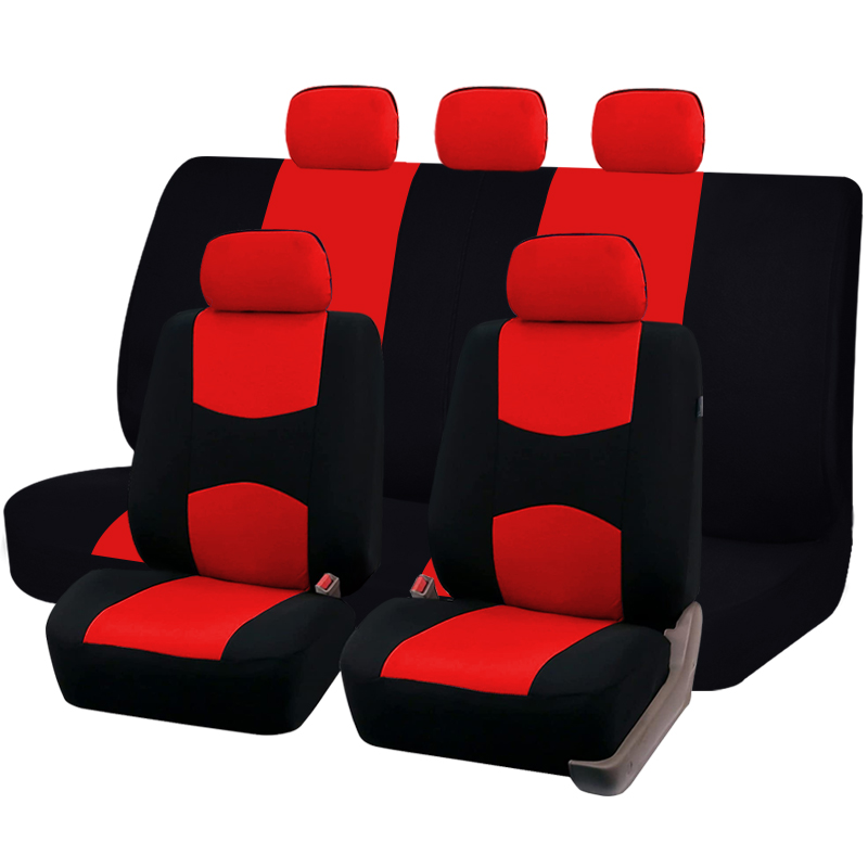 AUTO PLUS Universal Car Seat Cover Fit For Most Car SUV Truck Van Car Accessories Interior With Airbag Compatible Seat Cover Car: CRIMSON