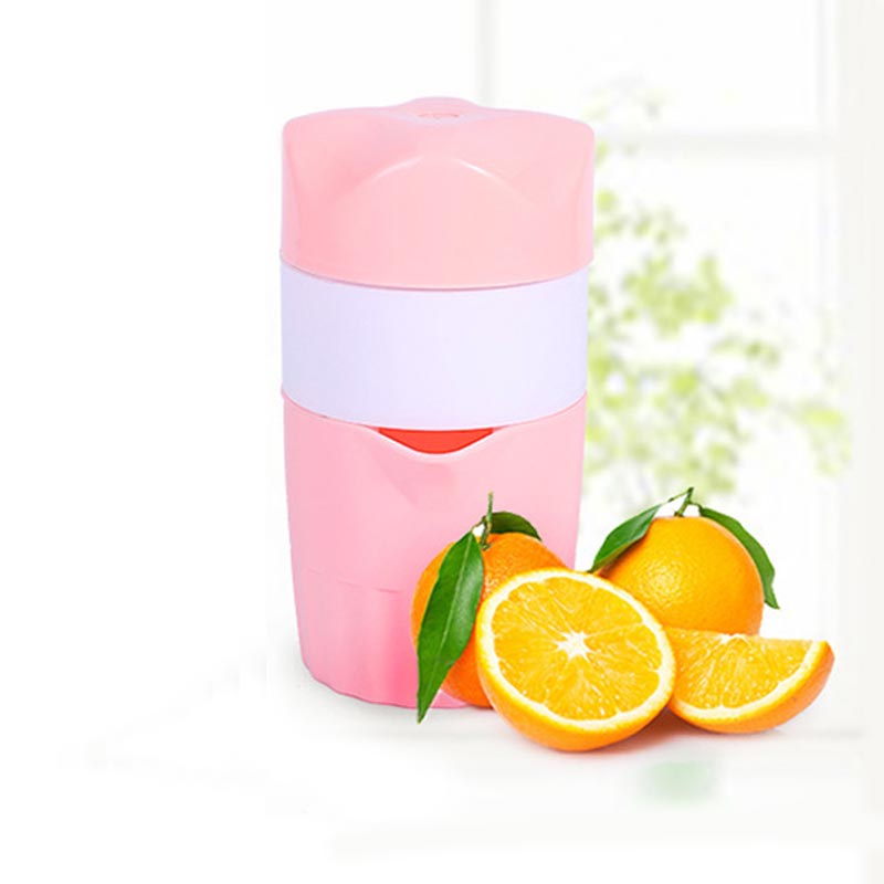 Portable Manual Citrus Juicer Orange Lemon Fruit Juicer 300ml Orange Juice Cup Child Healthy Living Drinking Juicer: Pink